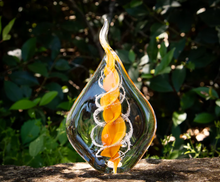 Load image into Gallery viewer, Memorial Glass Flame with Cremation Ashes