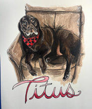 Load image into Gallery viewer, Hand-Painted Watercolor Pet Portrait